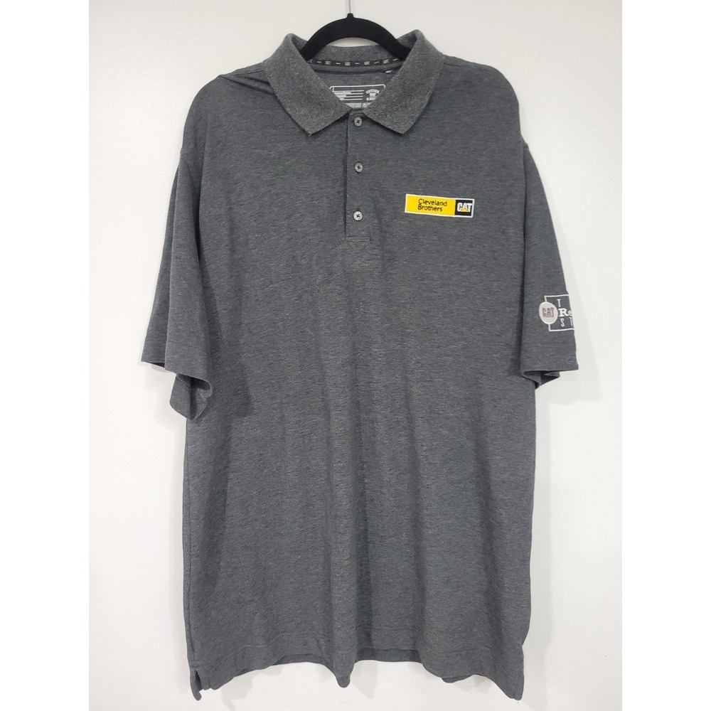 Caterpillar CAT Cleveland Brother  Rental Store Cutter & Buck Gray Polo Shirt XL